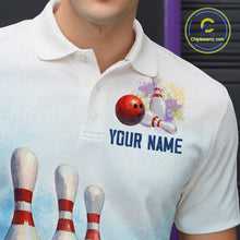 Load image into Gallery viewer, Watercolor Blue Bowling Shirts for Men Women Team Bowling Jersey for Bowlers MBL142