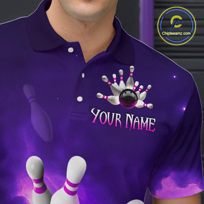 Purple Smoke Bowling Shirts for Women Men Team Custom Bowling Jerseys MBL126