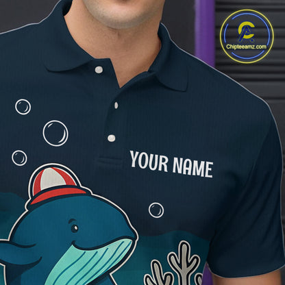 Custom Dolphin Bowling Shirt Summer Bowling Team League Polo Bowling Outfit QZT699