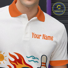 Load image into Gallery viewer, Personalized Flame Bowling Shirt Polo Bowling Summer with Team Name Gift for Bowlers QZT697