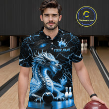 Load image into Gallery viewer, Ice Dragon Bowling Shirt Custom Bowling Team League Polo Bowling Jersey Bowlers Gift QZT692