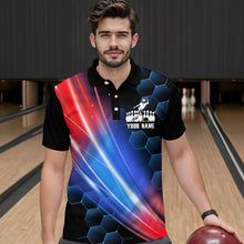 Load image into Gallery viewer, Bowling Polo Shirt Men Custom Bowling Shirt For Team Personalized Black Bowling Jerseys BDT09