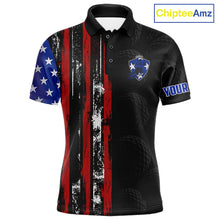 Load image into Gallery viewer, Custom Mens Golf Polo Shirt USA Flag, Golf Family Team Shirt, School Team Golf Shirt, Patriotic Golf Shirt NHT715