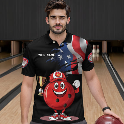 Custom Funny Bowling Jersey for Men Bowling Team Shirts Bowling Uniform Polo & 1/4 Zip HNT159