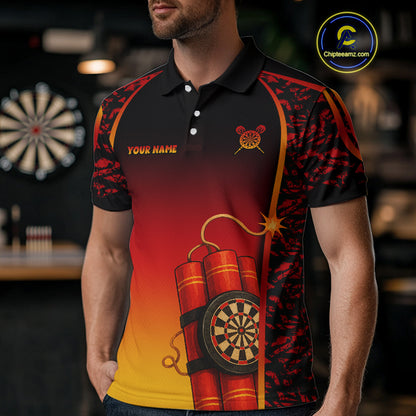 Persionalized Dartboard In Bombs Red-Yellow Dart Shirt For Men, Dart Jerseys NYN0115