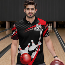 Load image into Gallery viewer, Red Bowling Shirts for Men and Women Bowling Shirt Team Bowling Polo &amp; 1/4 Zip Shirt MBL36