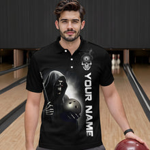 Load image into Gallery viewer, Custom Skull Bowling Shirts Unisex Polo Bowling Team Jersey Black Bowling League QZT631
