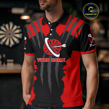 Load image into Gallery viewer, Red Darts Shirt With Claw Mark Design - Custom Team &amp; Name Shirt For Men NYN0339