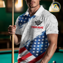 Load image into Gallery viewer, American Flag Personalized Billiard Team Jersey Billiard Gifts for Men Polo &amp; 1/4 Zip Shirts NNT41
