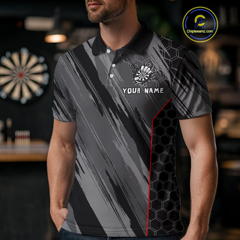 Men’s Custom Darts Shirt - Cracked Dartboard In Grip | Name Personalization NYN0318