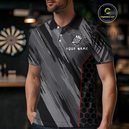 Men’s Custom Darts Shirt - Cracked Dartboard In Grip | Name Personalization NYN0318