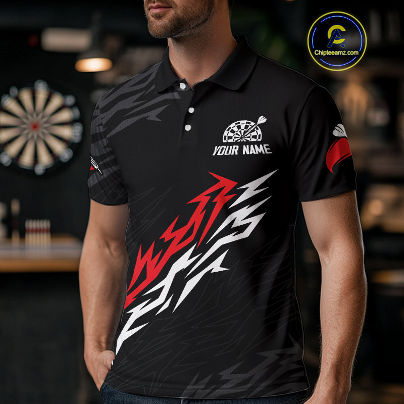 Men's Custom Dart Shirts With Red - White Streaks And Dartboard, Team Jerseys NYN0250