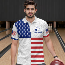 Load image into Gallery viewer, American Flag Bowling Shirt Patriotic Bowling Shirts for Men Women Bowling Jersey MBL24