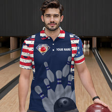 Load image into Gallery viewer, Custom Patriotic Bowling Shirts for Women Men American Flag Bowling Shirt for Team MBL06