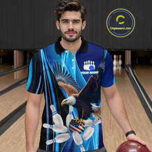 Load image into Gallery viewer, Custom Blue Eagle Bowling Shirt for Men Women Team Bowling Polo Shirts &amp; 1/4 Zip MBL95
