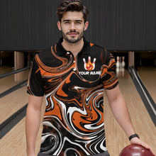 Load image into Gallery viewer, Custom Flame Bowling Shirt Orange Polo Bowling Shirt Unisex Bowling Outfits QZT602