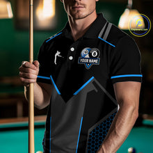 Load image into Gallery viewer, Personalized 8 Ball &amp; 10 Ball Pool Billiard Polo, 1/4 Zip For Men Custom Team Billiard Jersey  TDM4050
