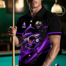 Load image into Gallery viewer, Purple 8 Ball &amp; 9 Ball Pool Billiard Shark Polo &amp; Quarter Zip For Men Custom Team Billiard Jerseys TDM4088