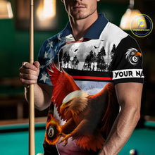 Load image into Gallery viewer, Custom American Flag Eagle 8 Ball Pool Vintage Billiard Shirts For Men, Patriotic Billiard Jerseys TDM3990