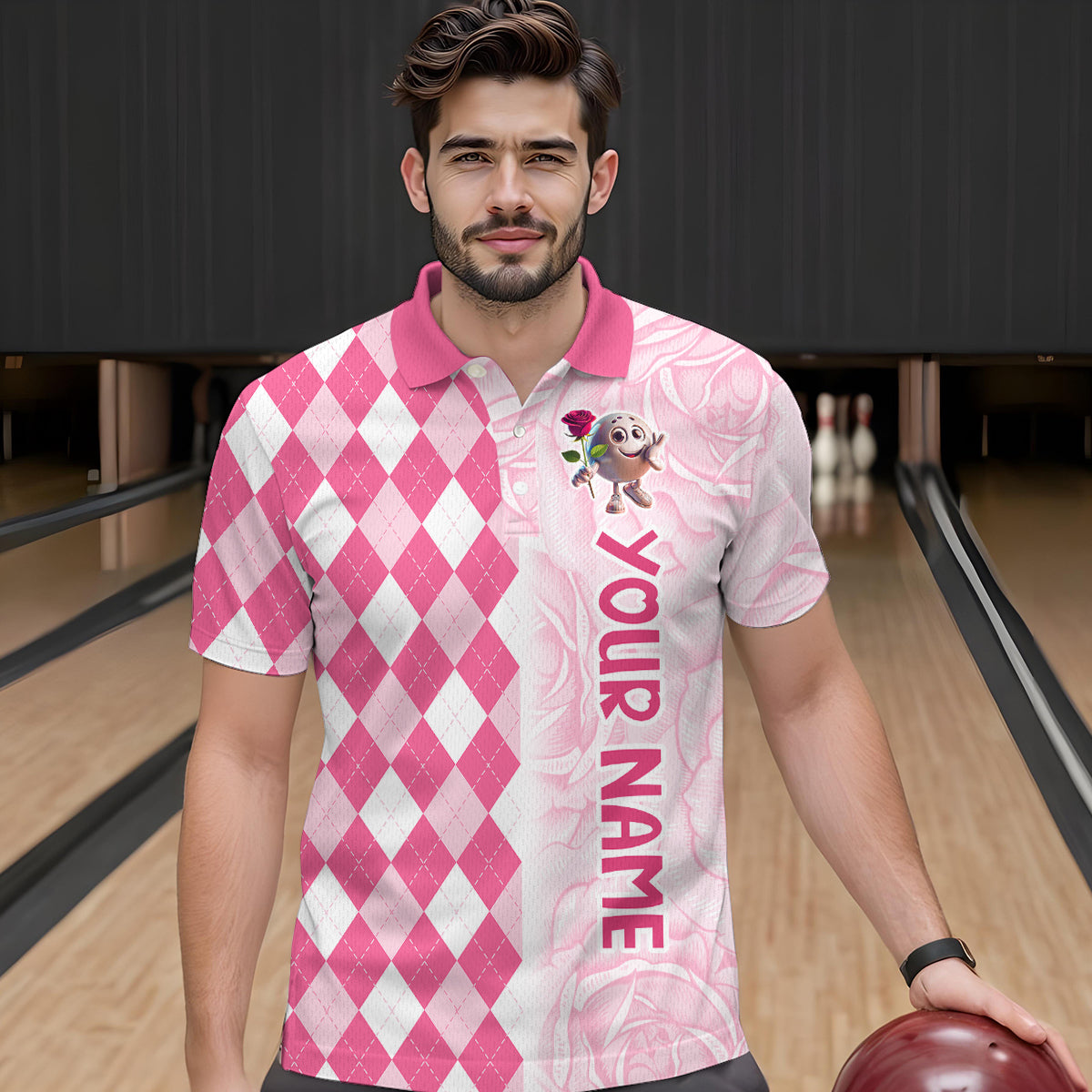 Personalized Bowling Team Jersey Polo Bowling Shirt for Couples Button Down Shirt QZT611