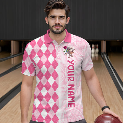 Personalized Bowling Team Jersey Polo Bowling Shirt for Couples Button Down Shirt QZT611