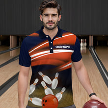 Load image into Gallery viewer, Custom Orange Bowling Jersey Bowling Team Shirts For Men Bowling League Polo &amp; 1/4 Zip HNT163