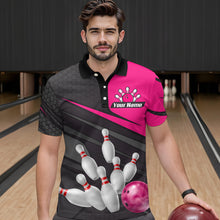 Load image into Gallery viewer, Pink Bowling Shirt for Men&amp;Women Team Bowling Jersey Colorful Bowling Polo &amp; 1/4 Zip MBL49