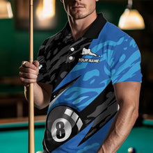 Load image into Gallery viewer, Blue Billiard Jerseys 8 9 Ball Pool Billiard Shirts for Men Polo &amp; 1/4 Zip Shirt Billiards Gifts Team Jersey NNT27