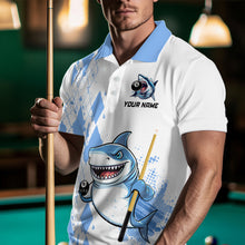 Load image into Gallery viewer, Personalized Blue Shark Billiard Team Jerseys Billiard Shirts for Men Polo &amp; 1/4 Zip Shirts NNT39