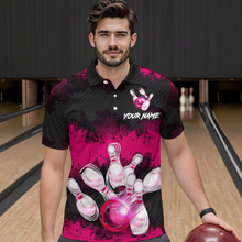 Load image into Gallery viewer, Customize Pink Bowling Shirts for Men Women Team Bowling Polo &amp; 1/4 Zip Shirts MBL81