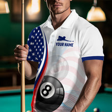 Load image into Gallery viewer, US Flag Billiard Shirt 8 9 Ball Billiard Jersey Billiard Shirt for Men Polo &amp; 1/4 Zip NNT15
