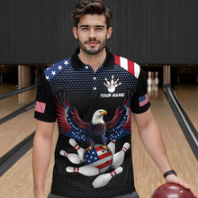 Load image into Gallery viewer, Custom Eagle Bowling Team Shirt American Bowling Polo Jersey for Men Women QZT658