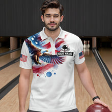 Load image into Gallery viewer, Patriotic Eagle Bowling Shirts American Flag Bowling Polo &amp; 1/4 Shirt for Men Women MBL12