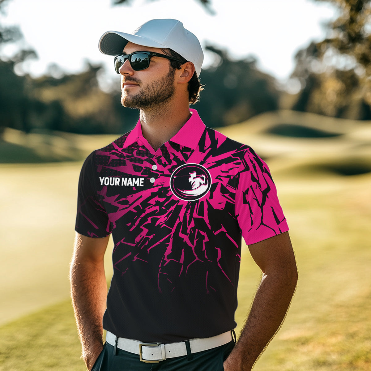 Pink Golf Polo Shirt Custom Golf Shirts for Men and Women Team Golf Apparel MMG58