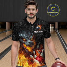 Load image into Gallery viewer, Custom Dragon Flaming Bowling Shirt for Men and Women Team Name Bowling Jersey MBL96