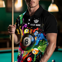 Load image into Gallery viewer, Colorful Ball Billiard Jersey Personalized Billiard Shirt for Men, Billiard Team Jersey Polo &amp; 1/4 Zip NNT31