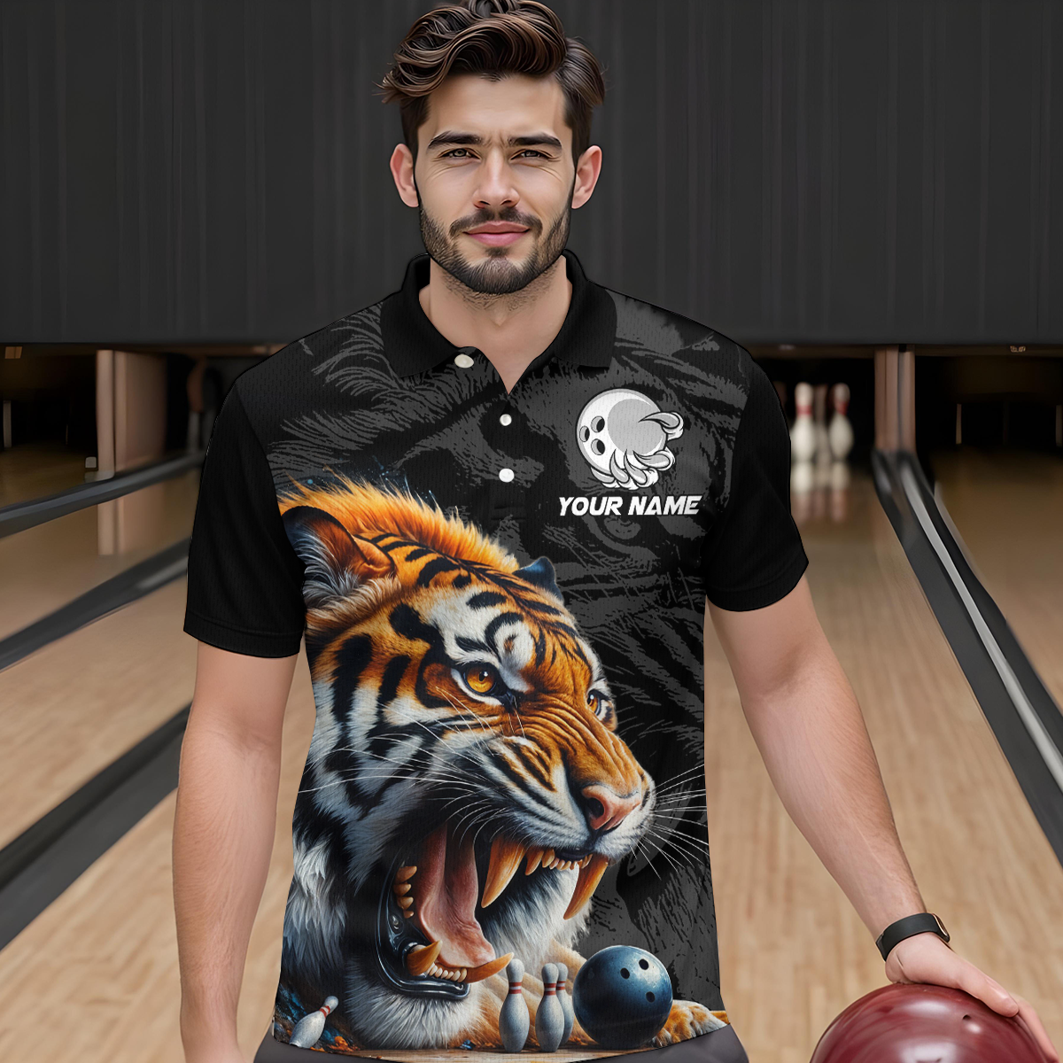 Custom Tiger Bowling Shirt Tiger Bowling Team League Unisex Quarter-Zip Bowling Outfit QZT638