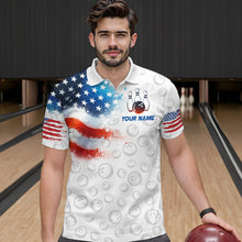 Load image into Gallery viewer, American Bowling Shirt Patriotic Bowling Shirts for Men Women Bowling Polo 1/4 Zip Shirt MBL26
