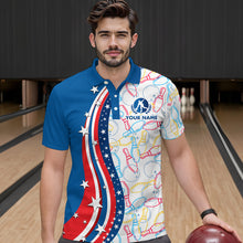 Load image into Gallery viewer, Patriotic Bowling Shirt for Men Women Team Custom Bowling Polo Shirt &amp; 1/4 Zip Shirts MBL22