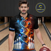 Load image into Gallery viewer, Custom Flame &amp; Water DNA Bowling Shirt My DNA Polo Bowling Jersey for Men And Women QZT685
