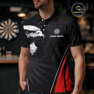 Custom Men's Darts Jersey Grunge Eagle And Dartboard Design For Darts Team NYN0272