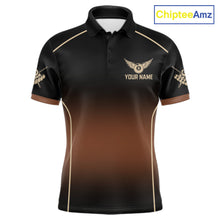 Load image into Gallery viewer, Black And Brown 8 Ball Pool Men Billiard Polo &amp; 1/4-Zip Shirt Custom Billiard Balls Jerseys NYN2442