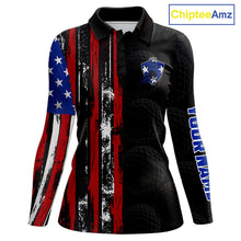 Load image into Gallery viewer, Custom Womens Golf Polo Shirt USA Flag, Golf Family Team Shirt, School Team Golf Shirt, Patriotic Golf Shirt NHT715