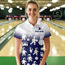 Load image into Gallery viewer, Astronaut Bowling Shirts for Men Women Team Bowling Polo &amp; Quarter Zip Shirts MBL153