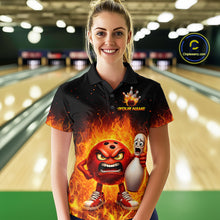 Load image into Gallery viewer, Flaming Bowling Shirts for Team Women Men Bowling Polo &amp; 1/4 Zip Shirt Custom MBL244