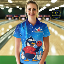 Load image into Gallery viewer, Funny Christmas Penguin Bowling Shirt for Women Custom Bowling Team Jersey Bowling Unisex QZT796