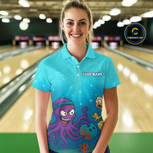 Load image into Gallery viewer, Custom Octopus Bowling Shirt for Team Bowling Jersey for Women Bowling Accessories QZT769