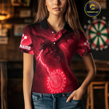 Load image into Gallery viewer, Custom Dragon Lightning Red Dartboard Dart Team Shirt For Women, Outfits Dart Jerseys NYN1072