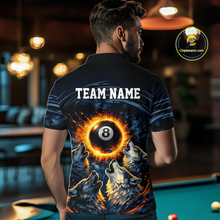 Load image into Gallery viewer, Personalized Funny Wolf 8 Ball Pool Men Billiard Polo &amp; 1/4 Zip, Billiard Shirt, Billiard Team Jerseys NNT144