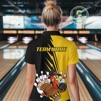 Yellow Turkey Bowling Shirts for Women Men Team Custom Bowling Jerseys Thanksgiving MBL180